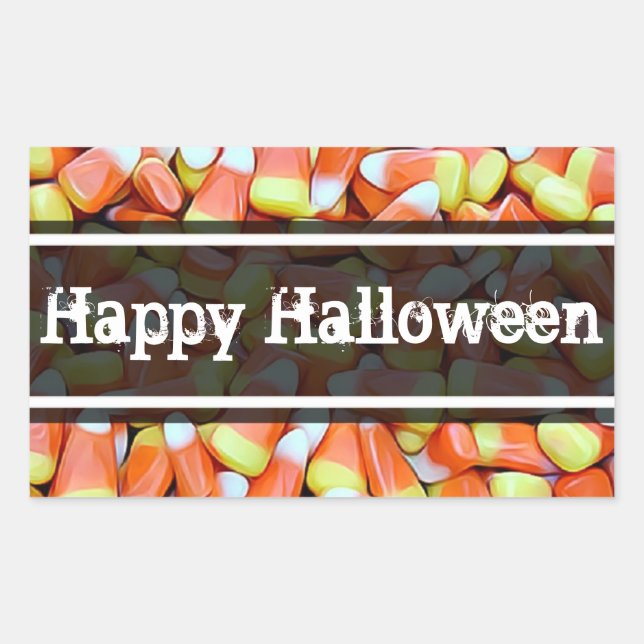 Candy Corn Happy Halloween Pegatinas (Anverso)