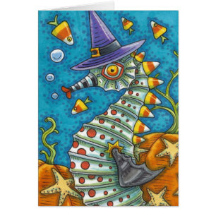 CANDY CORN SEAHORSE, BAJO LA TARJETA SEA HALLOWEEN