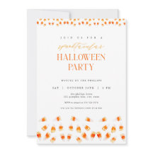 Candy Corn Spooktacular Halloween Party Invitación