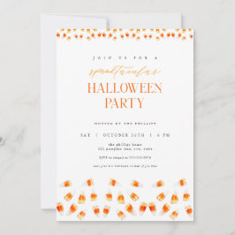 Candy Corn Spooktacular Halloween Party Invitación