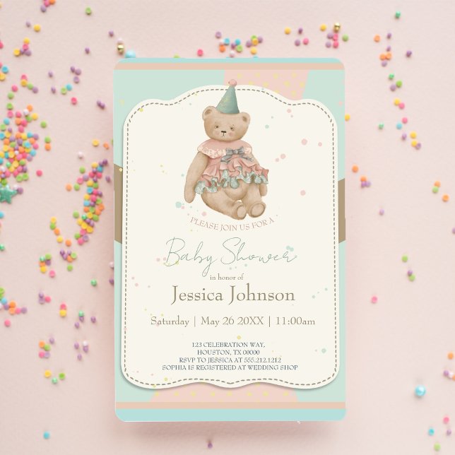 Candy Cute Bear Invitación Baby Shower (Subido por el creador)