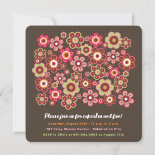 Candy Daisies Bloom Niños Invitación a la foto del