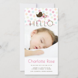 Candy Damask Chicks Anuncio de nacimiento Tarjeta 