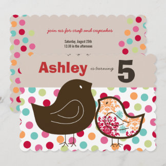 Candy Damask Chicks Chica Invitación a fiesta de c