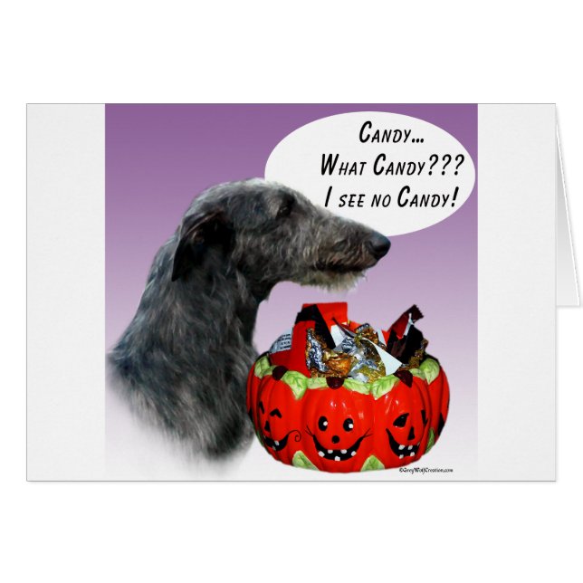 Candy de Halloween de Deerhound escocés (Anverso (Horizontal))