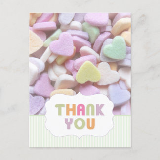 Candy Hearts Gracias Postal