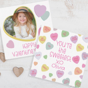 Candy Hearts Tarjeta fotográfica de San Valentín e