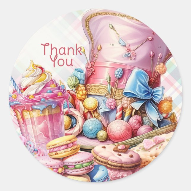 Candy Land Gracias Pegatina (Anverso)