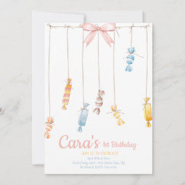 Candy land Invitación a la fiesta de primer cumple