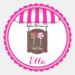 Candy Land Sweet Shop Birthday Favor Pegatinas