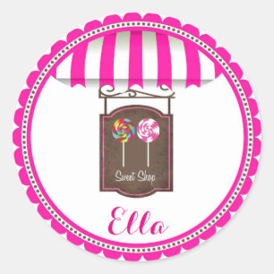 Candy Land Sweet Shop Birthday Favor Pegatinas