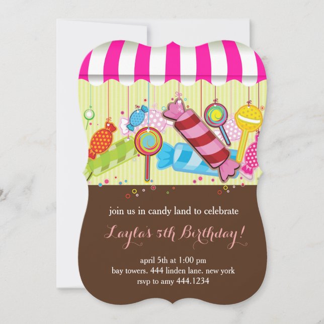 Candy land Sweet Shop Invitaciones de cumpleaños (Anverso)