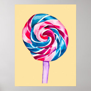 Candy lollipop acuarela dulce arte