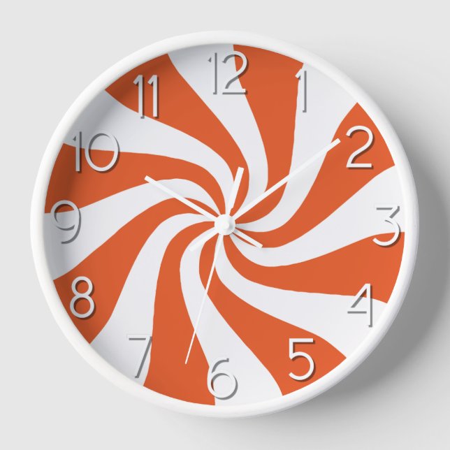 Candy Peppermint Swirl Naranja y reloj blanco (Anverso)