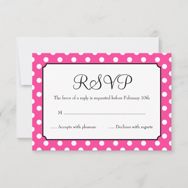Candy Pink Polka Dot Bat Mitzvah RSVP (Anverso)
