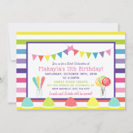 Candy Rainbow Stripe Invitación a la fiesta de cum
