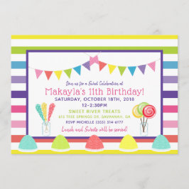 Candy Rainbow Stripe Invitación a la fiesta de cum