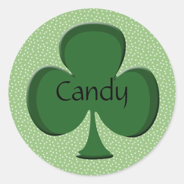 Candy Shamrock Name Pegatina / Sello (Anverso)