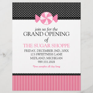 Candy Shop Gran Apertura Invitaciones Volantes