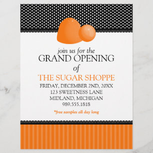 Candy Shop Gran Apertura Invitaciones Volantes
