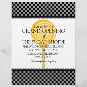 Candy Shop Gran Apertura Invitaciones Volantes