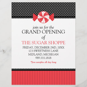 Candy Shop Gran Apertura Invitaciones Volantes