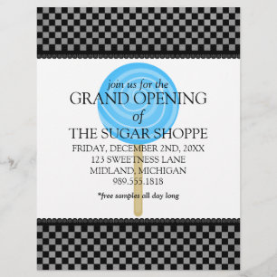 Candy Shop Gran Apertura Invitaciones Volantes