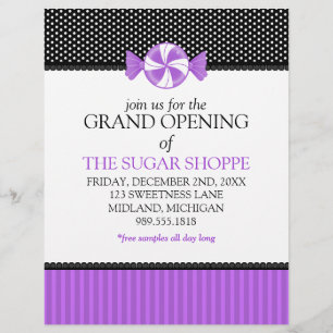 Candy Shop Gran Apertura Invitaciones Volantes