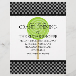 Candy Shop Gran Apertura Invitaciones Volantes