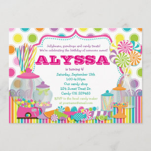 Candy Shop y Sweet Shoppe Party Invitación