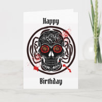 Candy skull tarjeta de cumpleaños gótica