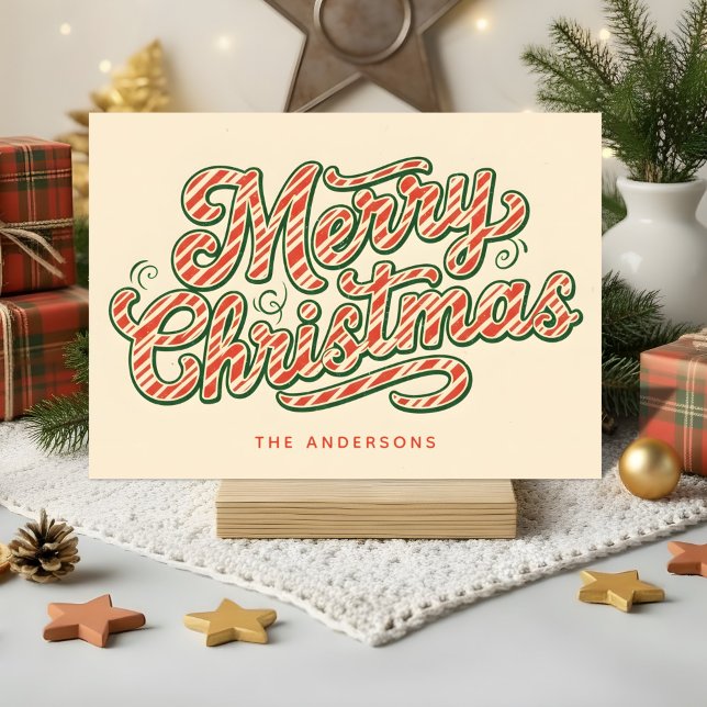 Candy Stripe Retro Script Feliz Navidad (Subido por el creador)