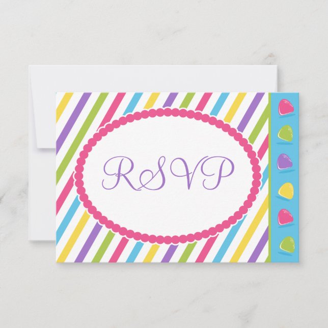 Candy Stripes Bat Mitzvah RSVP (Anverso)