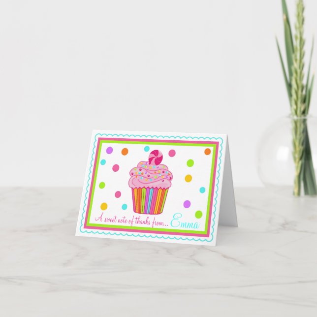 Candy Surpie Cupcake Gracias Cartas Nota (Anverso)