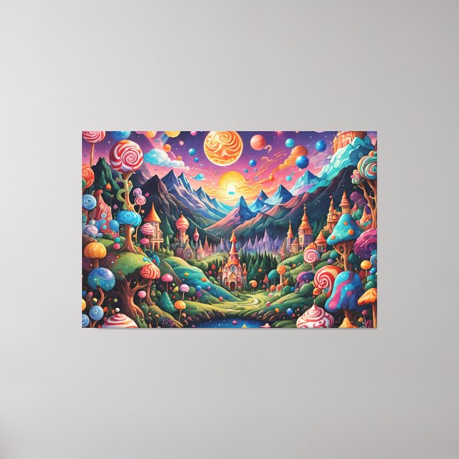 Candyland ai arte Stretching Canvas Print (Anverso)
