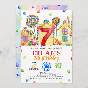 Candyland Candy Invitación para el tema del canto