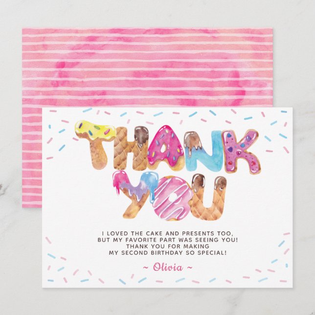 Candyland Cumpleaños Tarjeta de agradecimiento (Anverso / Reverso)