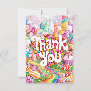 Candyland encantado tarjeta de agradecimiento