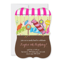 Candyland Sweet Shop Invitaciones de cumpleaños