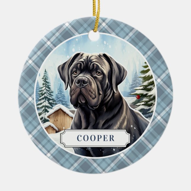 Cane Corso Ornamento de Círculo Cerámico (Frente)