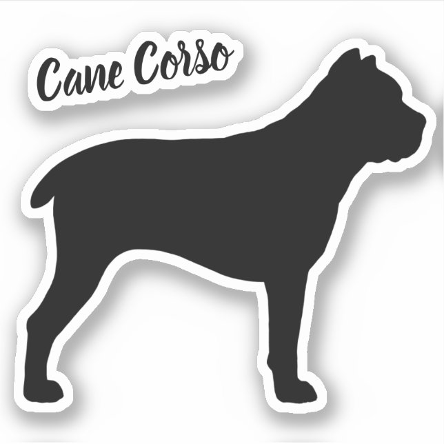 Cane Corso Silhouette Perro Raza Vinyl Pegatina (Anverso)
