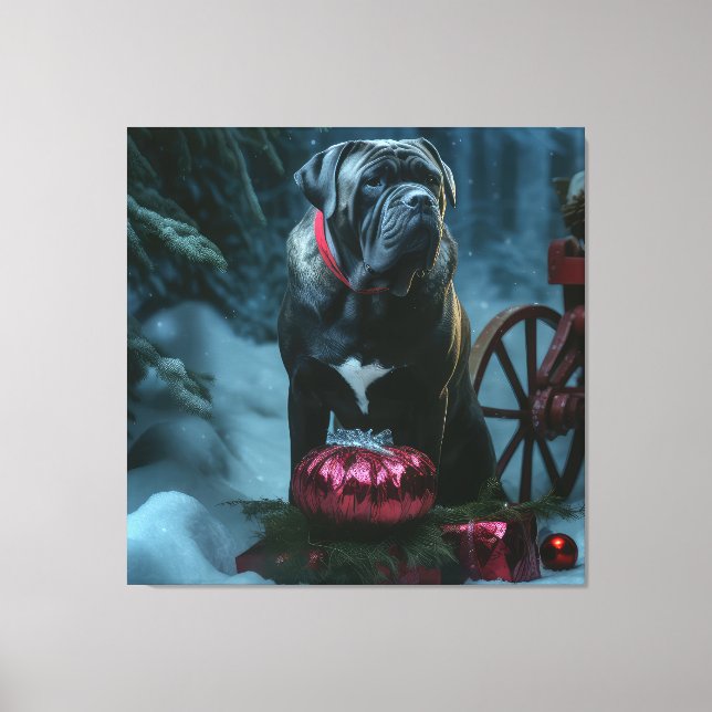 Cane Corso Trineo Nevado Decoración de Navidad (Anverso)