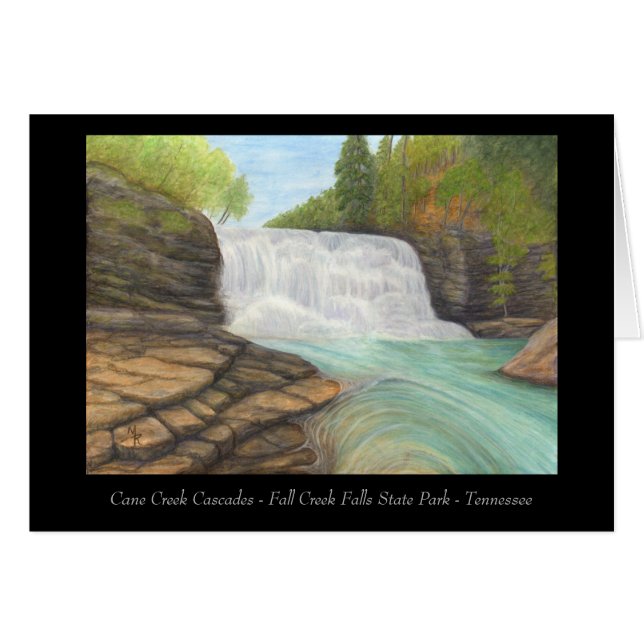 Cane Creek Cascades - Tarjeta de Arte Apalache (Anverso (Horizontal))