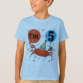 Cangrejo 5 camisetas de cumpleaños y regalos