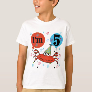 Cangrejo 5 camisetas de cumpleaños y regalos