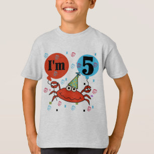Cangrejo 5 camisetas de cumpleaños y regalos
