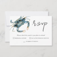 Cangrejo acuarela mariscos RSVP para dos eventos