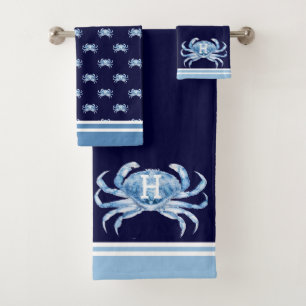 Cangrejo acuático azul de la Marina Monograma Náut