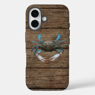 Cangrejo azul en Funda iPhone de madera 16