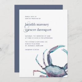 Cangrejo azul | Invitación a la boda náutica